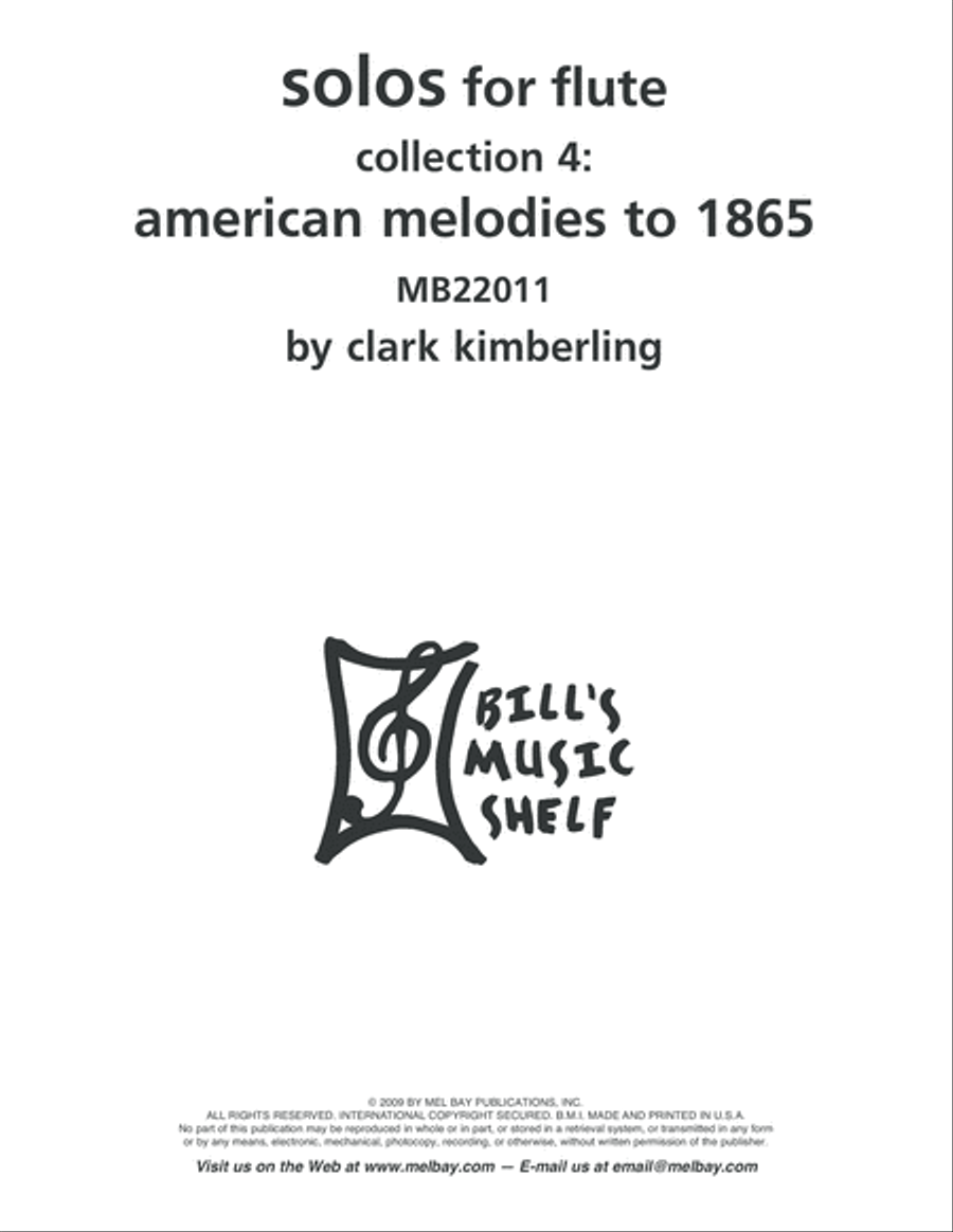 Solos for Flute, Collection 4: American Melodies to 1865