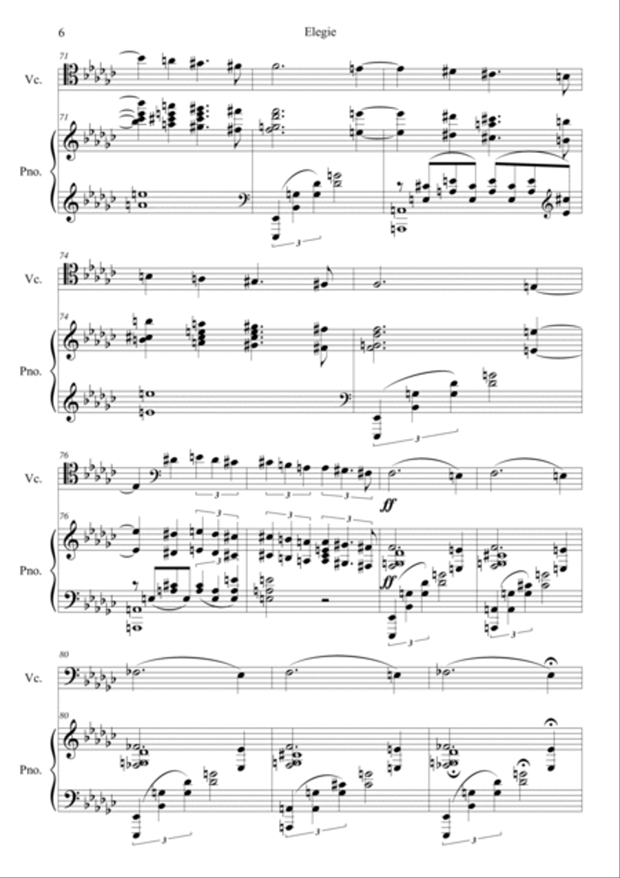 Elegie Op.3 No.1 Piano scores gallery preview page 6
