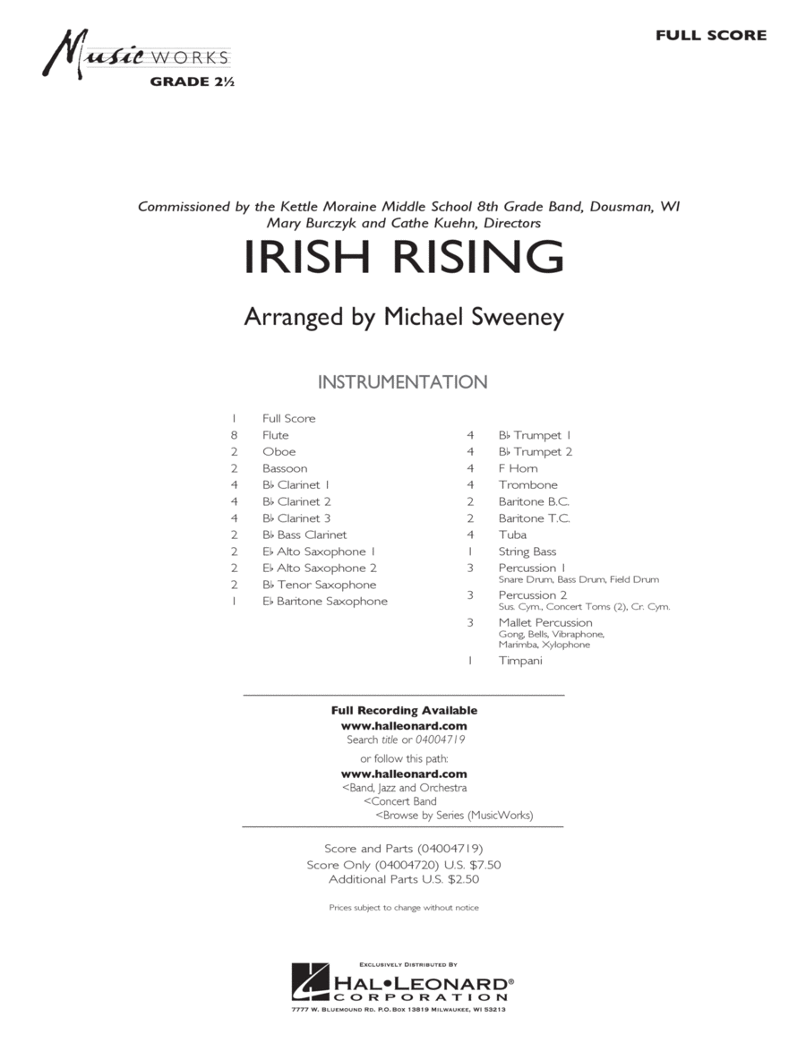 Irish Rising - Full Score