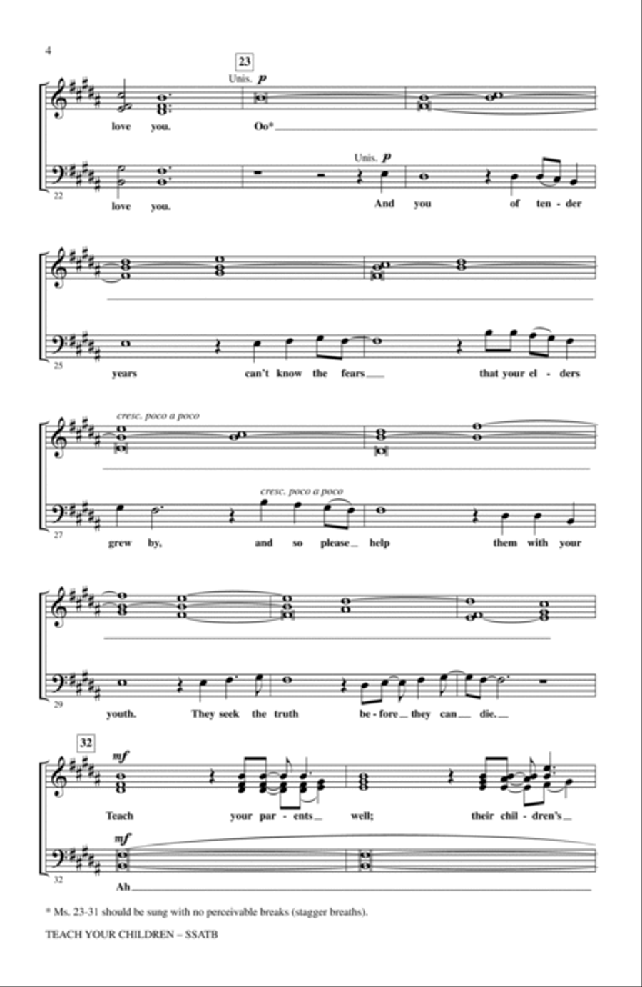 Teach Your Children 4-Part scores gallery preview page 3