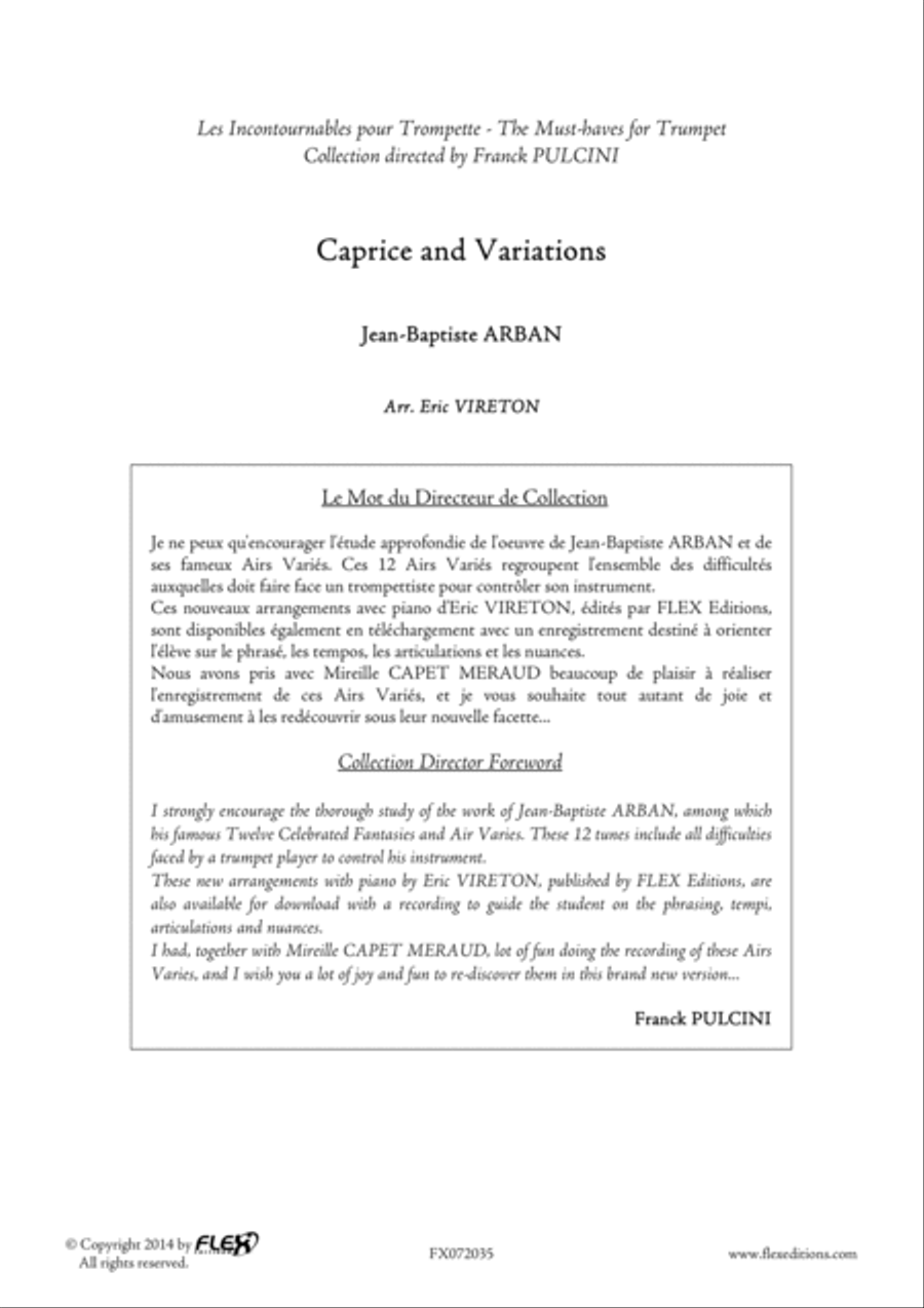 Caprice and Variations Caprice and Variations Cornet scores gallery preview page 2