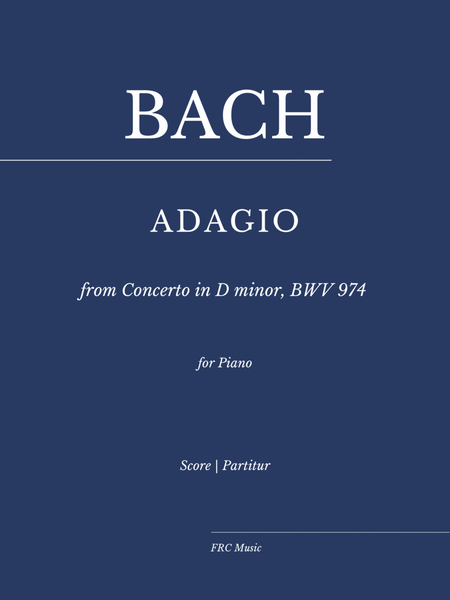 ADAGIO from Concerto in D minor, BWV 974 (Concerto d'après Marcello in D Minor) for PIANO image number null