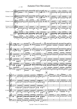 Autumn "four seasons" for Clarinet Quartet