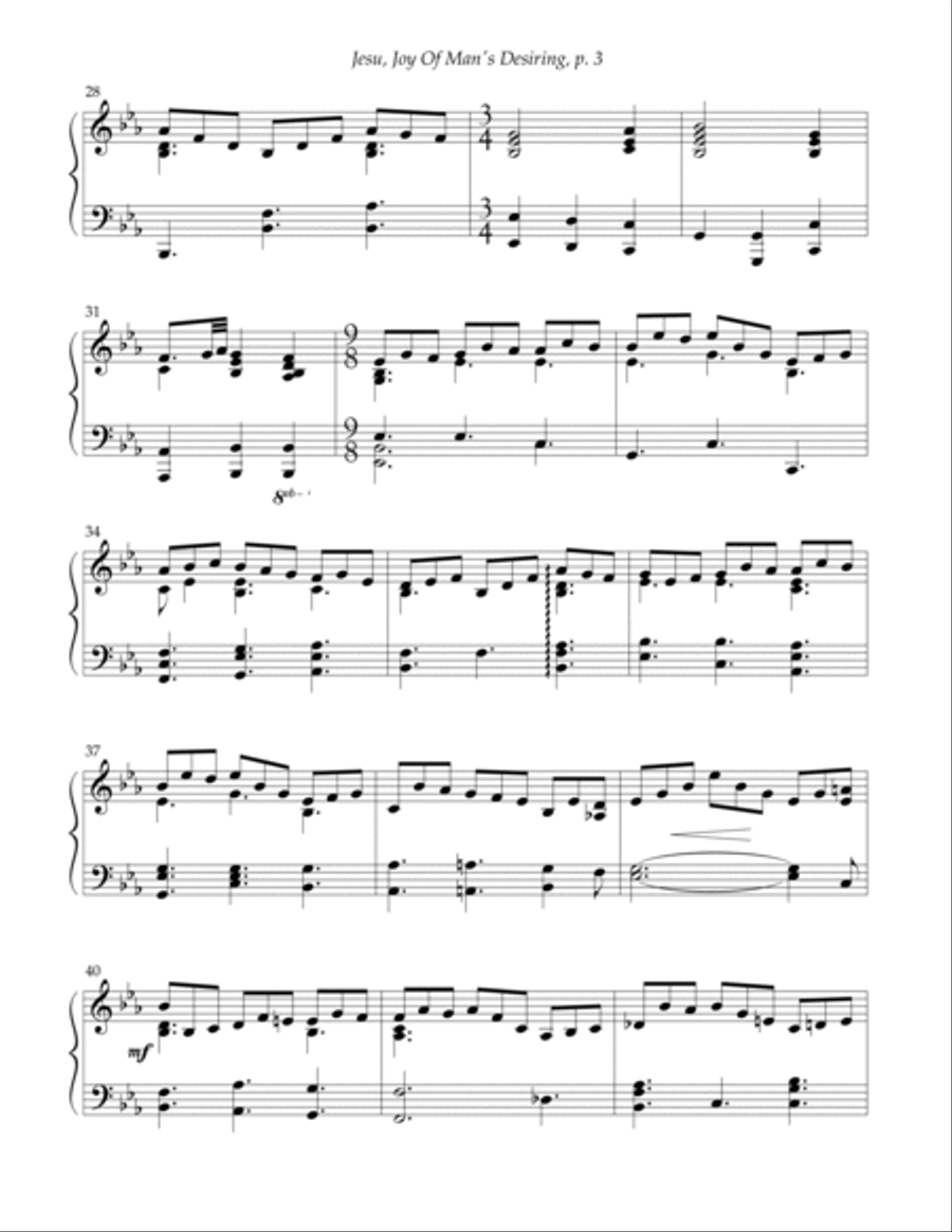 Jesu, Joy Of Man's Desiring Piano Solo scores gallery preview page 3