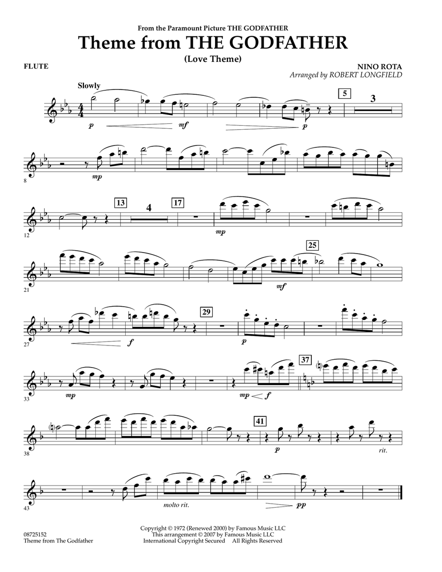 Theme From The Godfather - Flute Concert Band scores gallery preview page 1