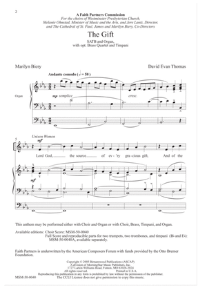 The Gift (Downloadable Choral Score)