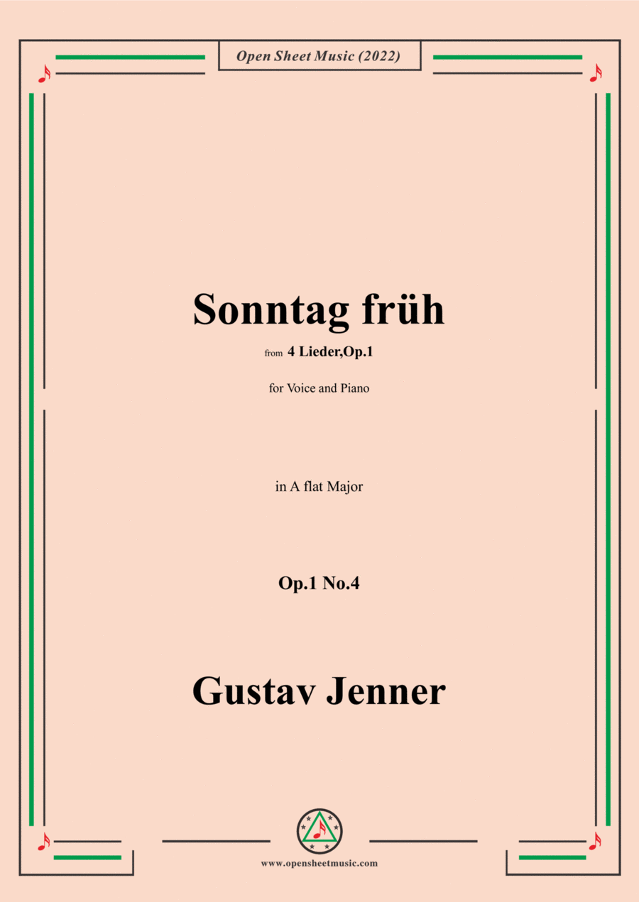 Jenner-Sonntag früh,in A flat Major,Op.1 No.4 Voice scores gallery preview page 1