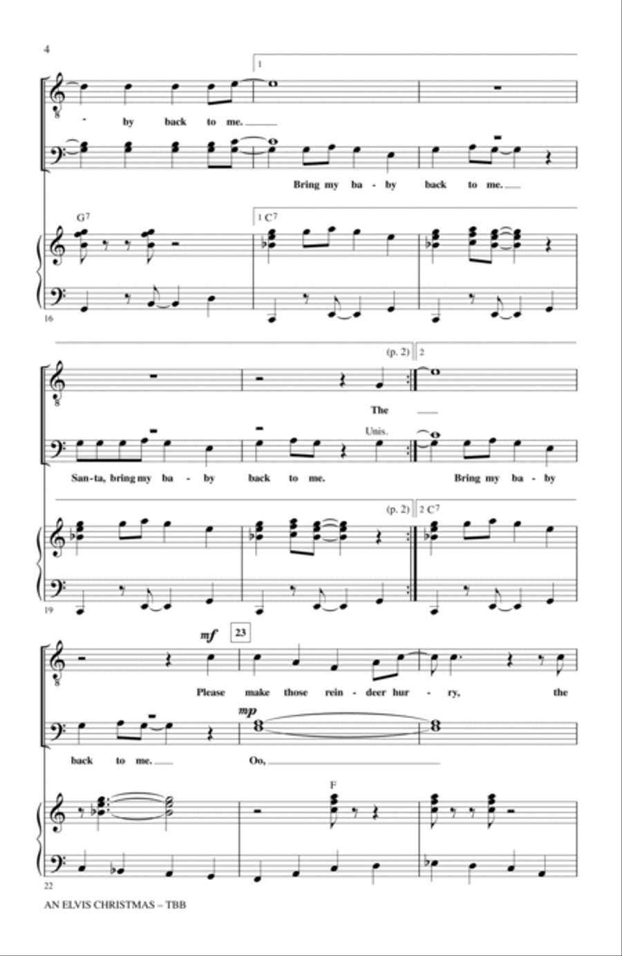 An Elvis Christmas 3-Part scores gallery preview page 3