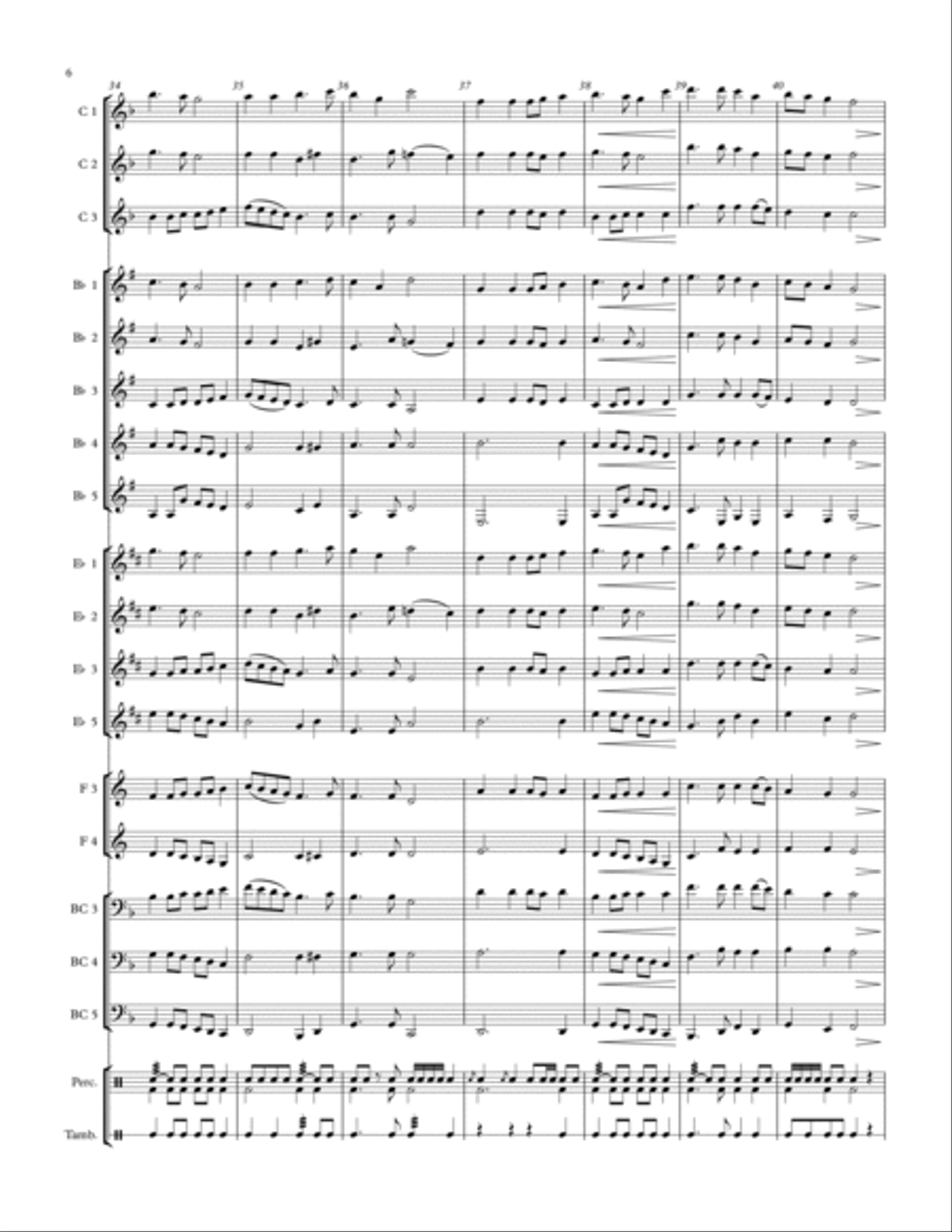 Regal Rondo - for adaptable quintet Concert Band scores gallery preview page 6