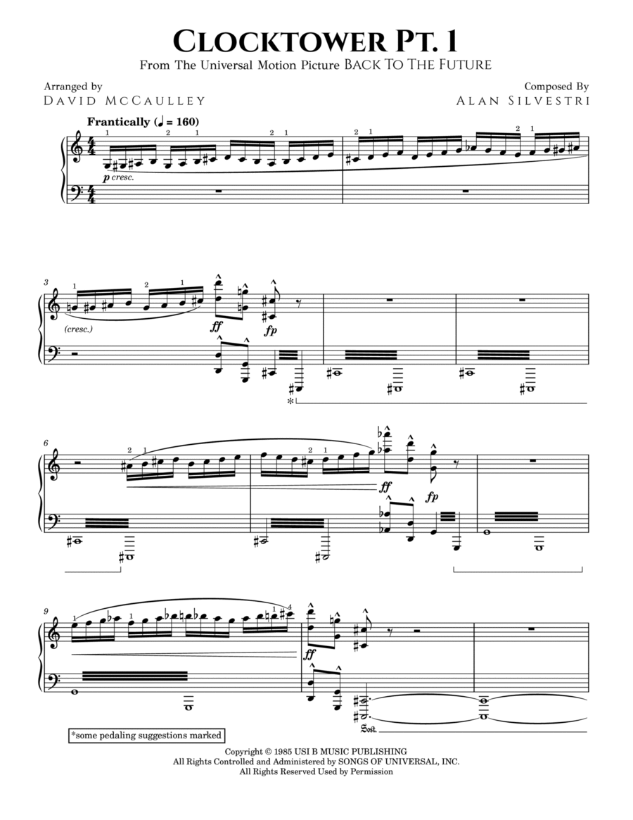 Clocktower Part 1 Piano Solo scores gallery preview page 1