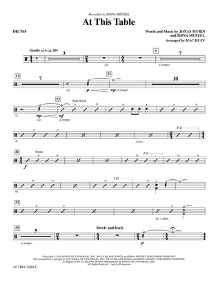 At This Table (arr. Mac Huff) - Drums