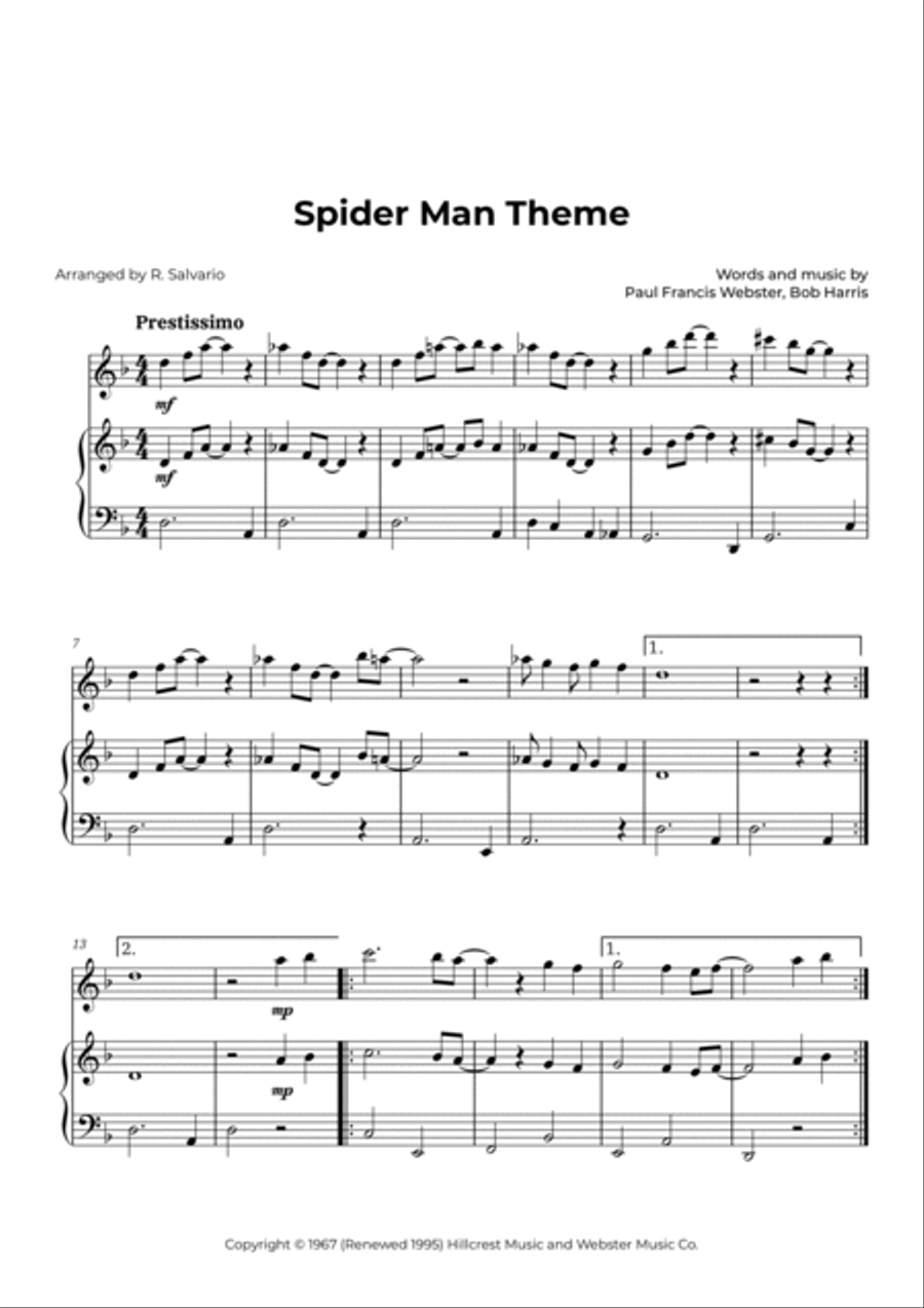 Theme From Spider Man Theme From Spider Man Flute Solo scores gallery preview page 2