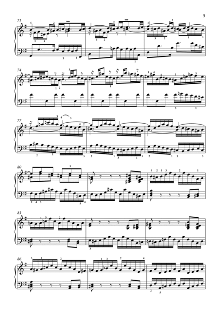 Bach-English Suite No.5 in E minor, BWV 810 (Piano) Piano Solo scores gallery preview page 6