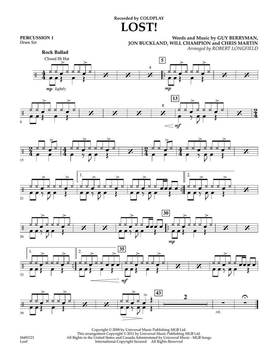 Lost! - Percussion 1 Lost! - Percussion 1 Orchestra scores gallery preview page 1