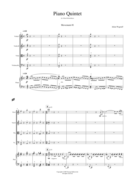 Piano Quintet (score) image number null