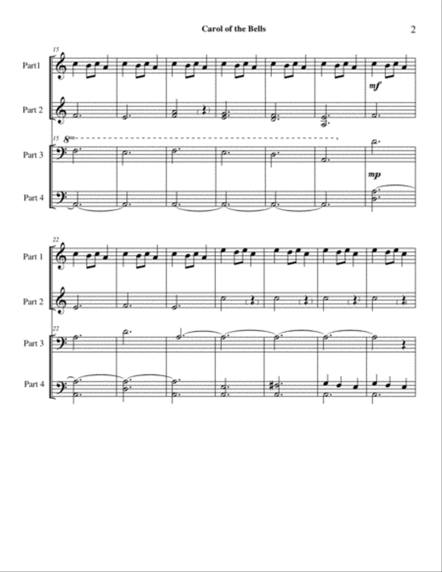 Carol Of The Bells Piano Trio scores gallery preview page 3