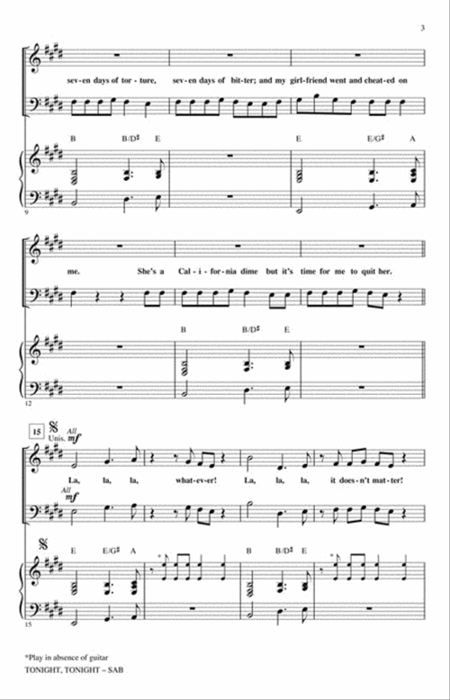 Tonight, Tonight 3-Part scores gallery preview page 3