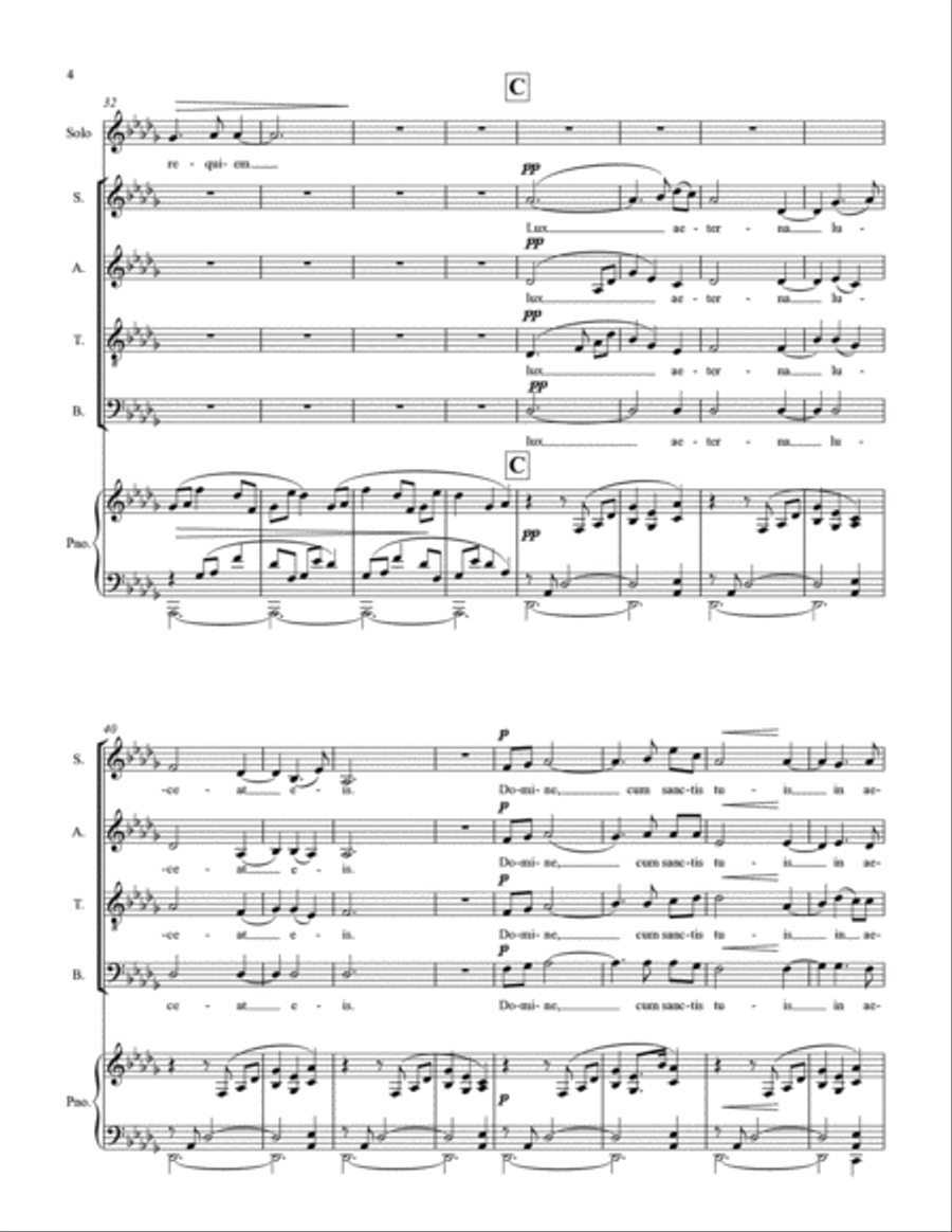 Lux Aeterna from Requiem Lux Aeterna from Requiem 4-Part scores gallery preview page 4