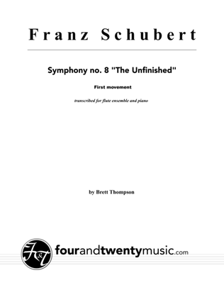 Symphony No. 8 (The 'Unfinished') arranged for four flutes and piano