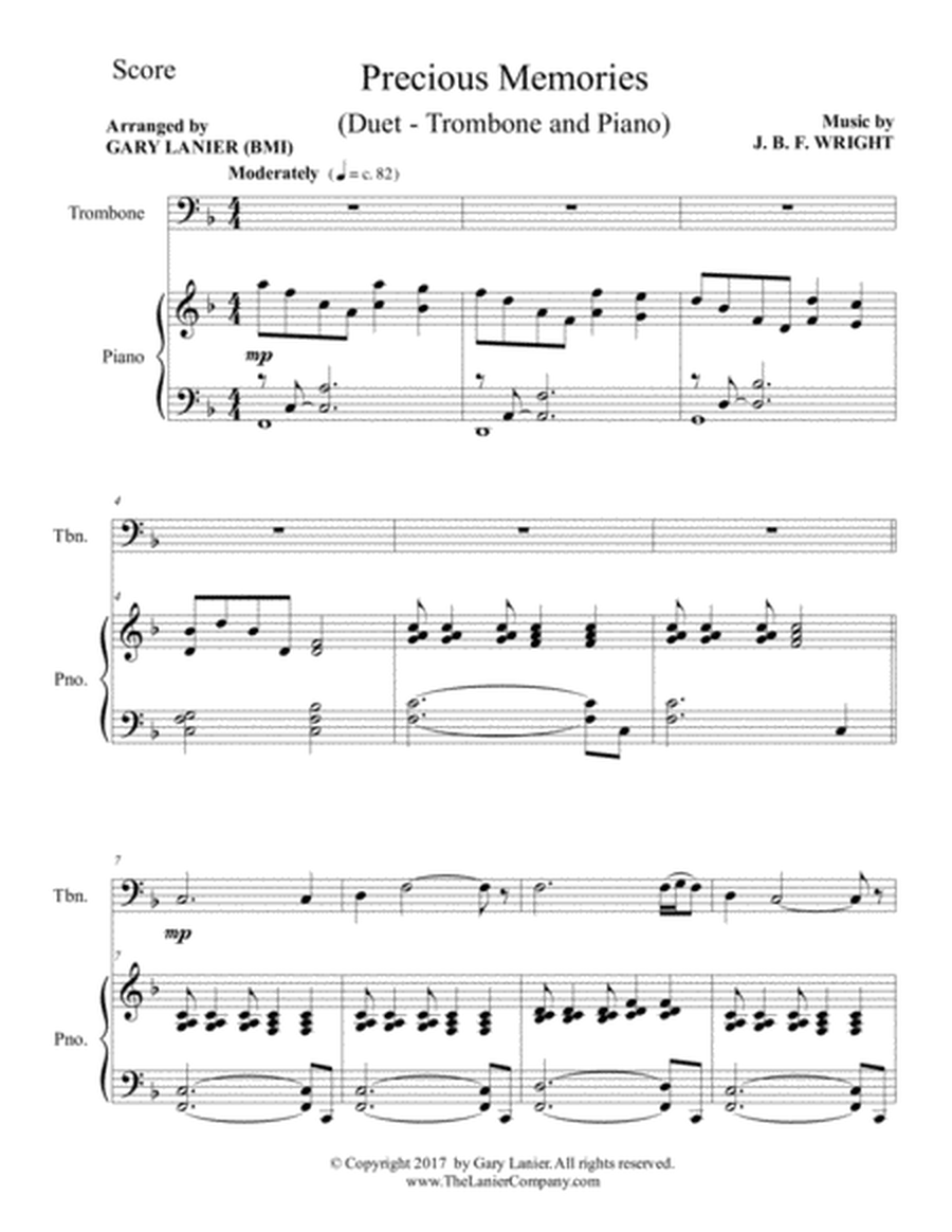 Precious Memories (Duet - Trombone & Piano with Score/Part) image number null