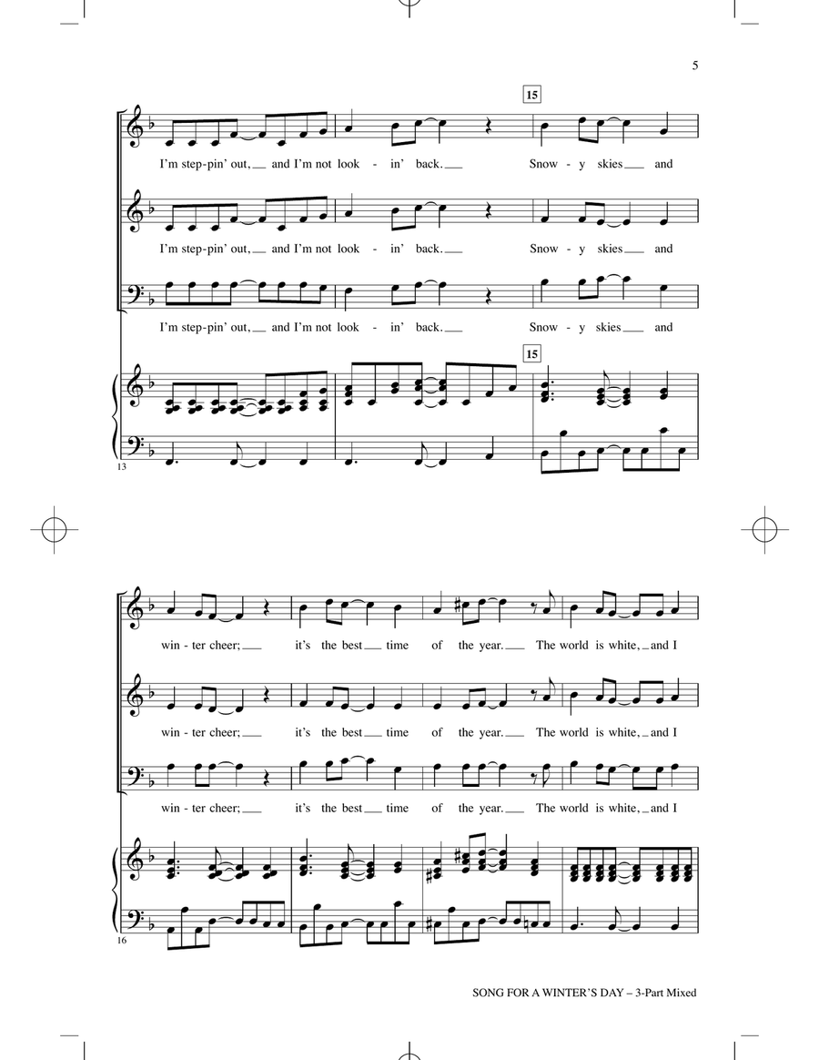 Song For A Winter's Day 3-Part scores gallery preview page 3