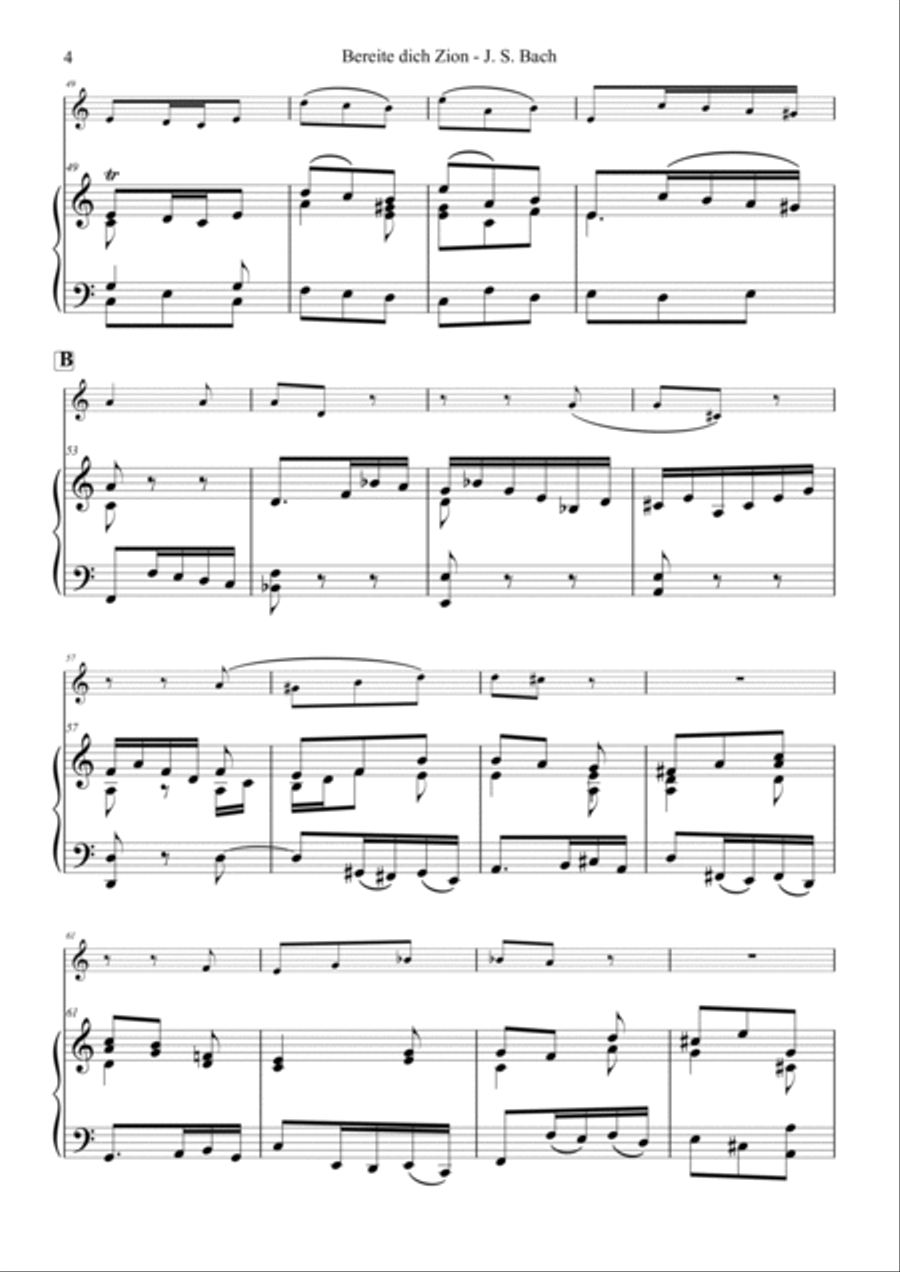 Bereite dich Zion - oratorio BWV 248 Violin Solo scores gallery preview page 4