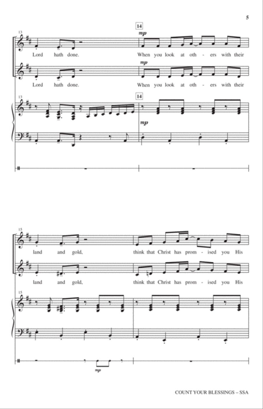 Count Your Blessings SSA scores gallery preview page 4