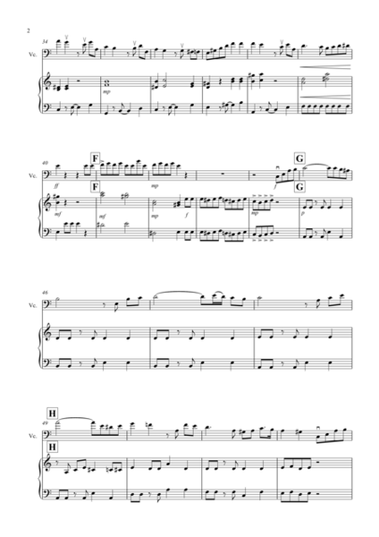 Tasty Tango for Cello and Piano by David Burndrett Piano - Digital Sheet Music