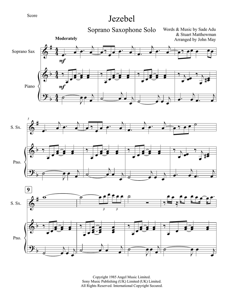 Jezebel Soprano Saxophone scores gallery preview page 3