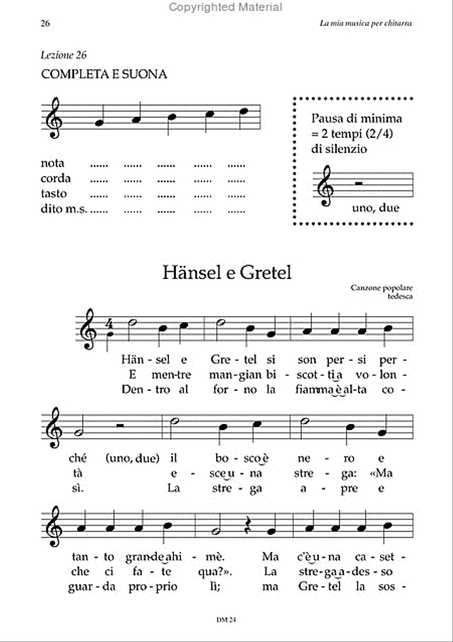 La mia musica per chitarra. Guitar Method for Children Acoustic Guitar scores gallery preview page 3