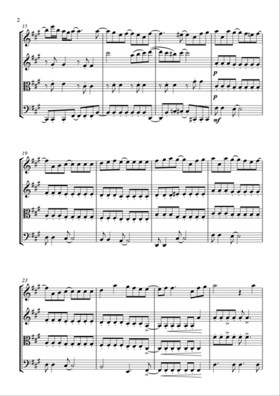 Ikimono Gakari's Blue Bird String Quartet scores gallery preview page 2