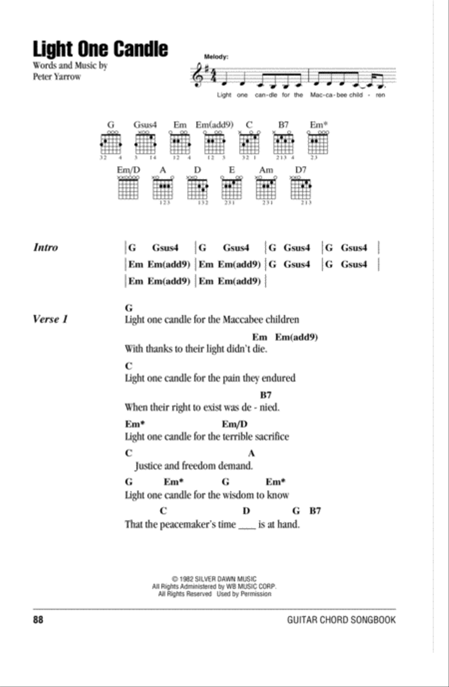 Light One Candle Light One Candle Acoustic Guitar scores gallery preview page 1