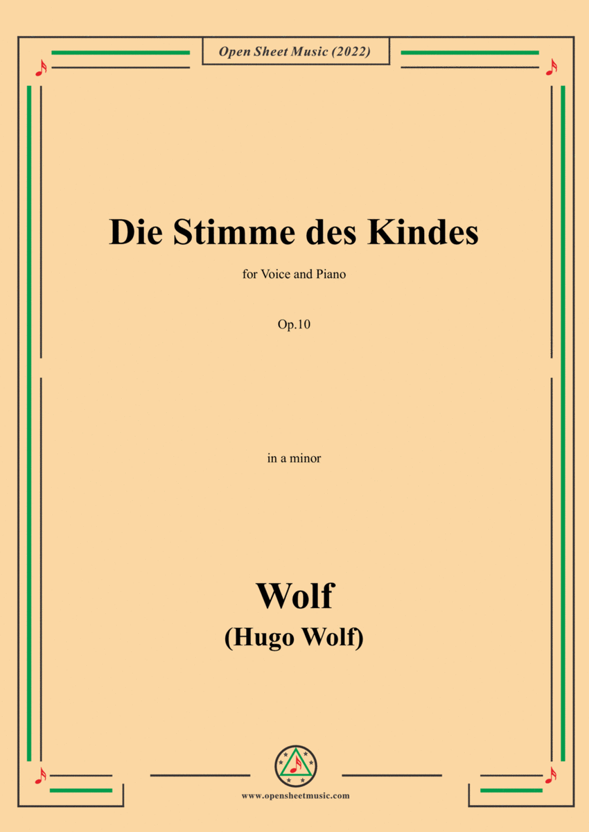 Wolf-Die Stimme des Kindes,in a minor,Op.10(IHW 39) image number null