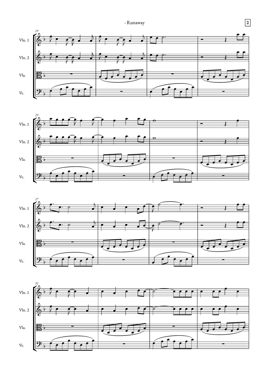 Runaway String Quartet scores gallery preview page 2