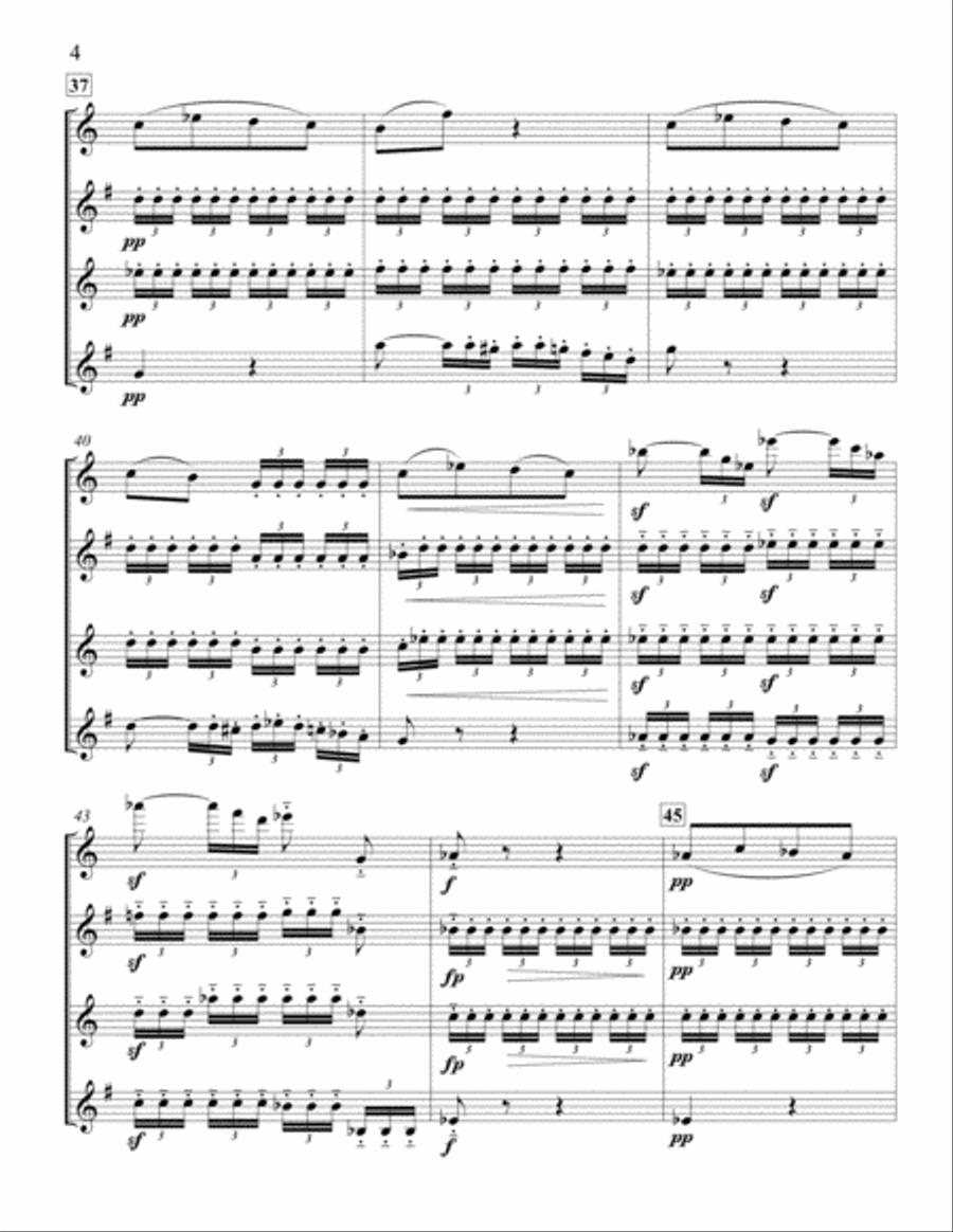 ADAGIO CANTABILE from 'Pathetique' Sonata, Op 13 Woodwind Quartet scores gallery preview page 5