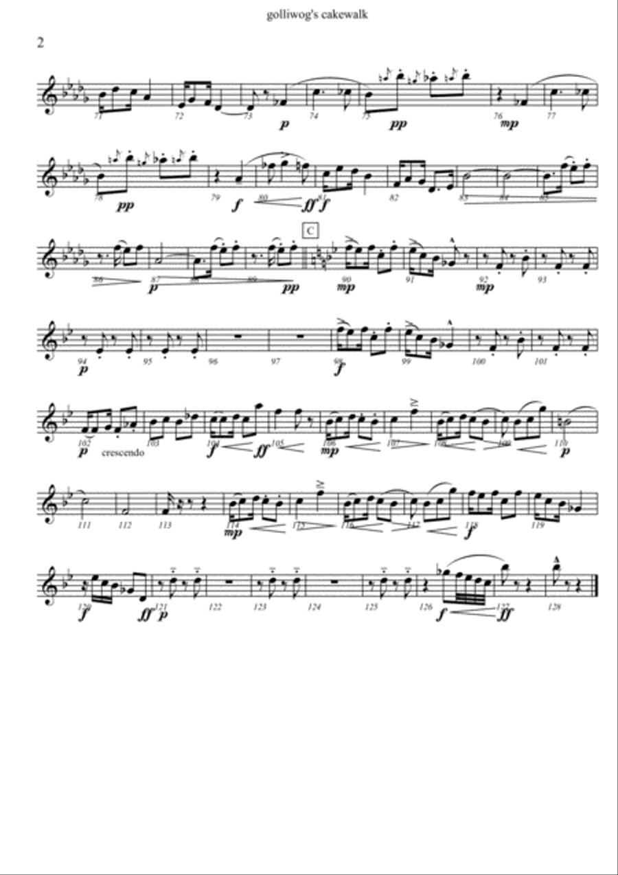 Golliwogg's Cakewalk - for Saxophone Quartet SATB image number null