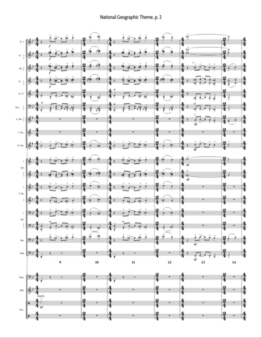 National Geographic Theme Concert Band scores gallery preview page 2