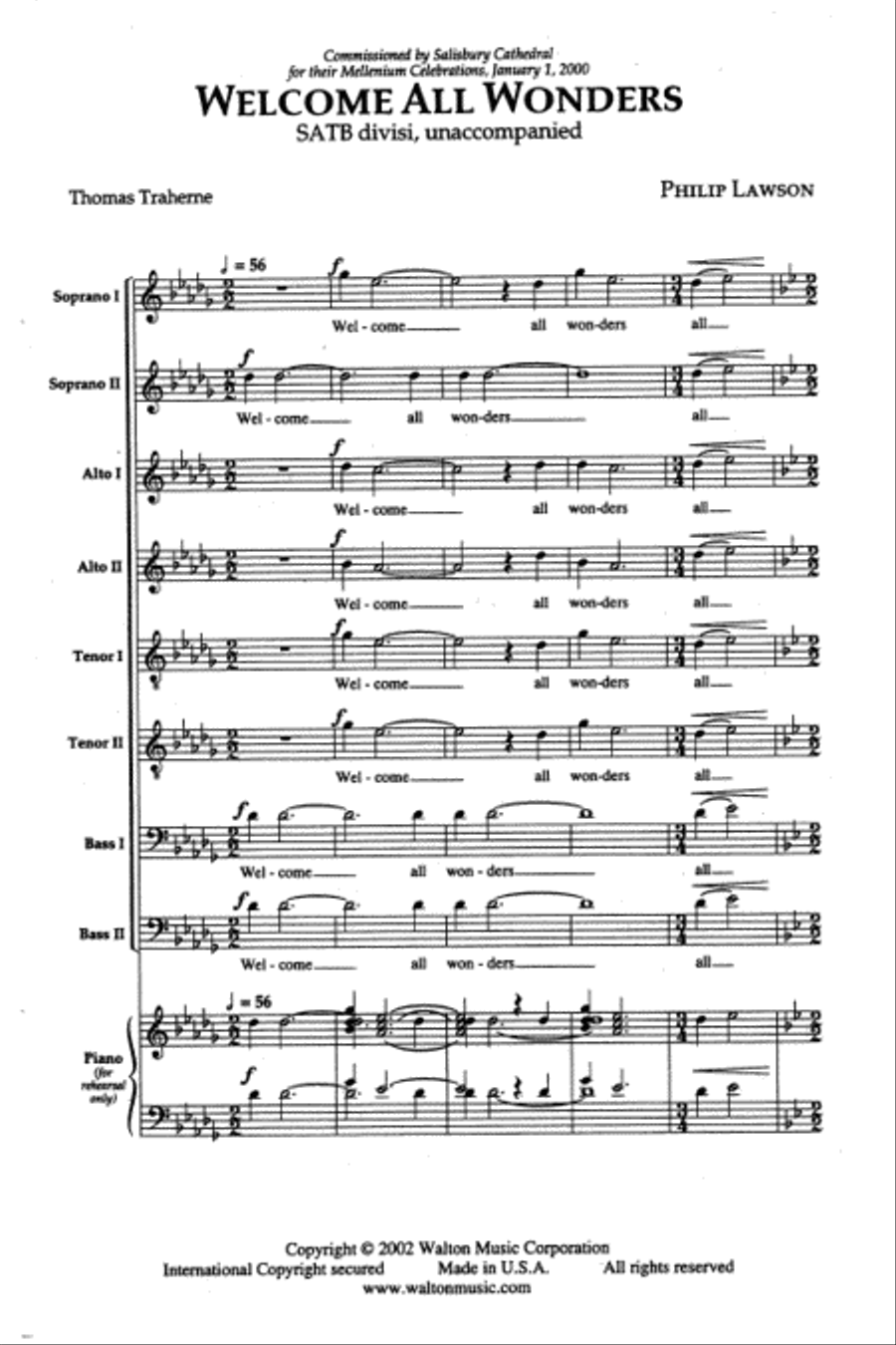 Welcome All Wonders Welcome All Wonders SSAATTBB scores gallery preview page 2