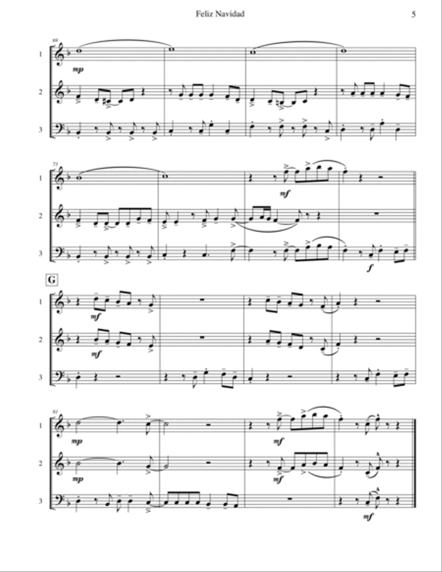 Feliz Navidad Viola scores gallery preview page 6