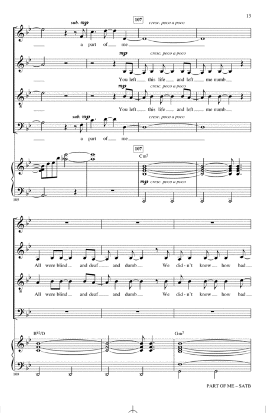 Part Of Me (from Dear Evan Hansen) (arr. Roger Emerson) 4-Part scores gallery preview page 12