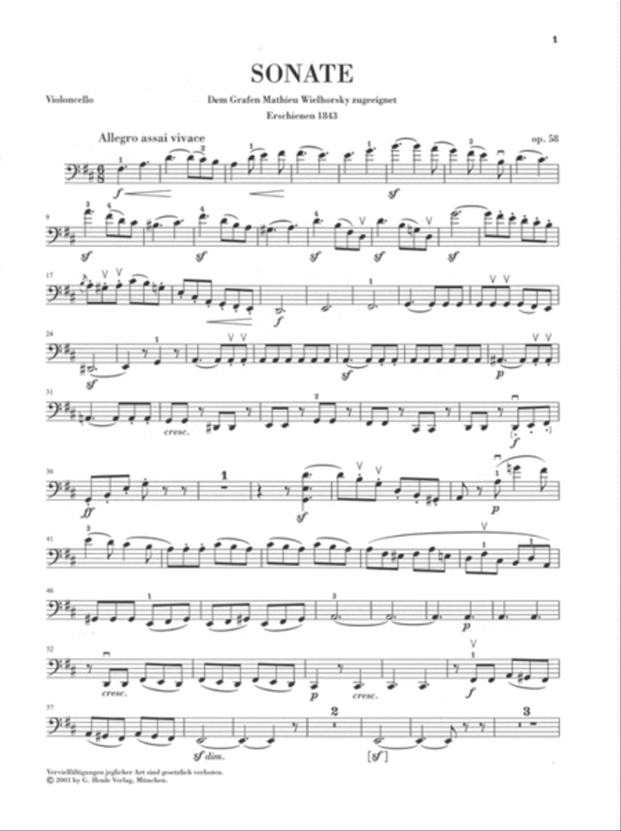 Sonata for Piano and Violoncello D Major Op. 58 Piano Accompaniment scores gallery preview page 4