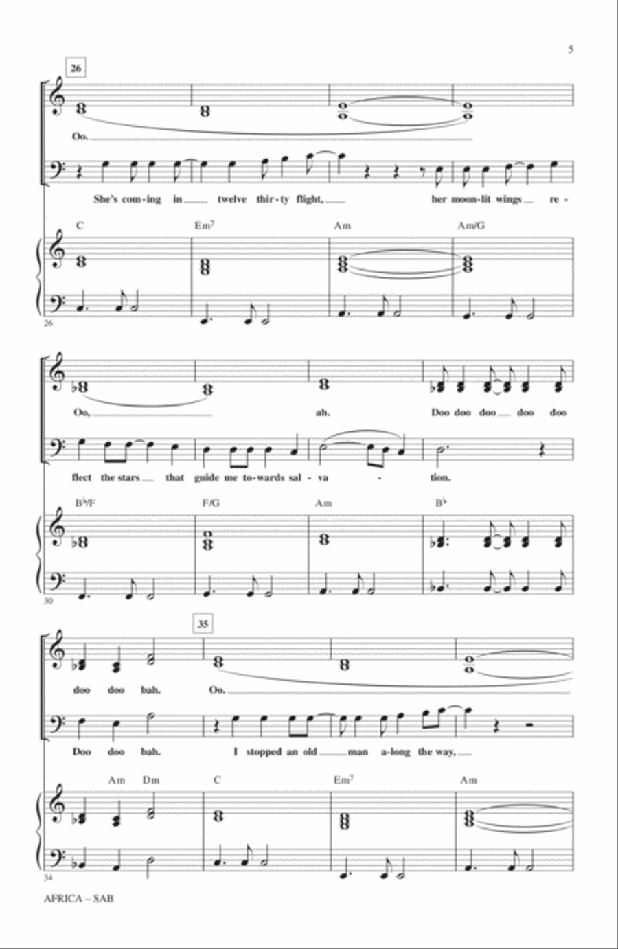 Africa (arr. Roger Emerson) 3-Part scores gallery preview page 3