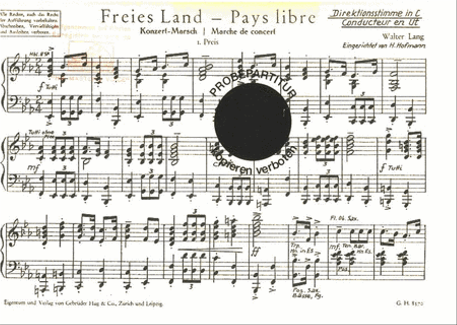Freies Land - Pays libre Set of Parts scores gallery preview page 1