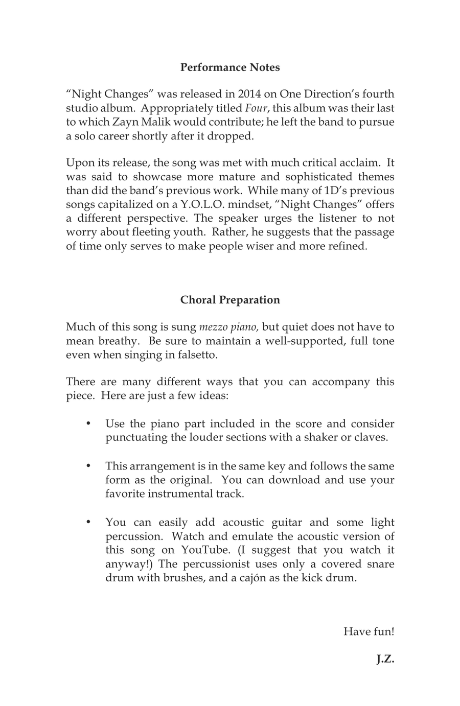 Night Changes 3-Part scores gallery preview page 2
