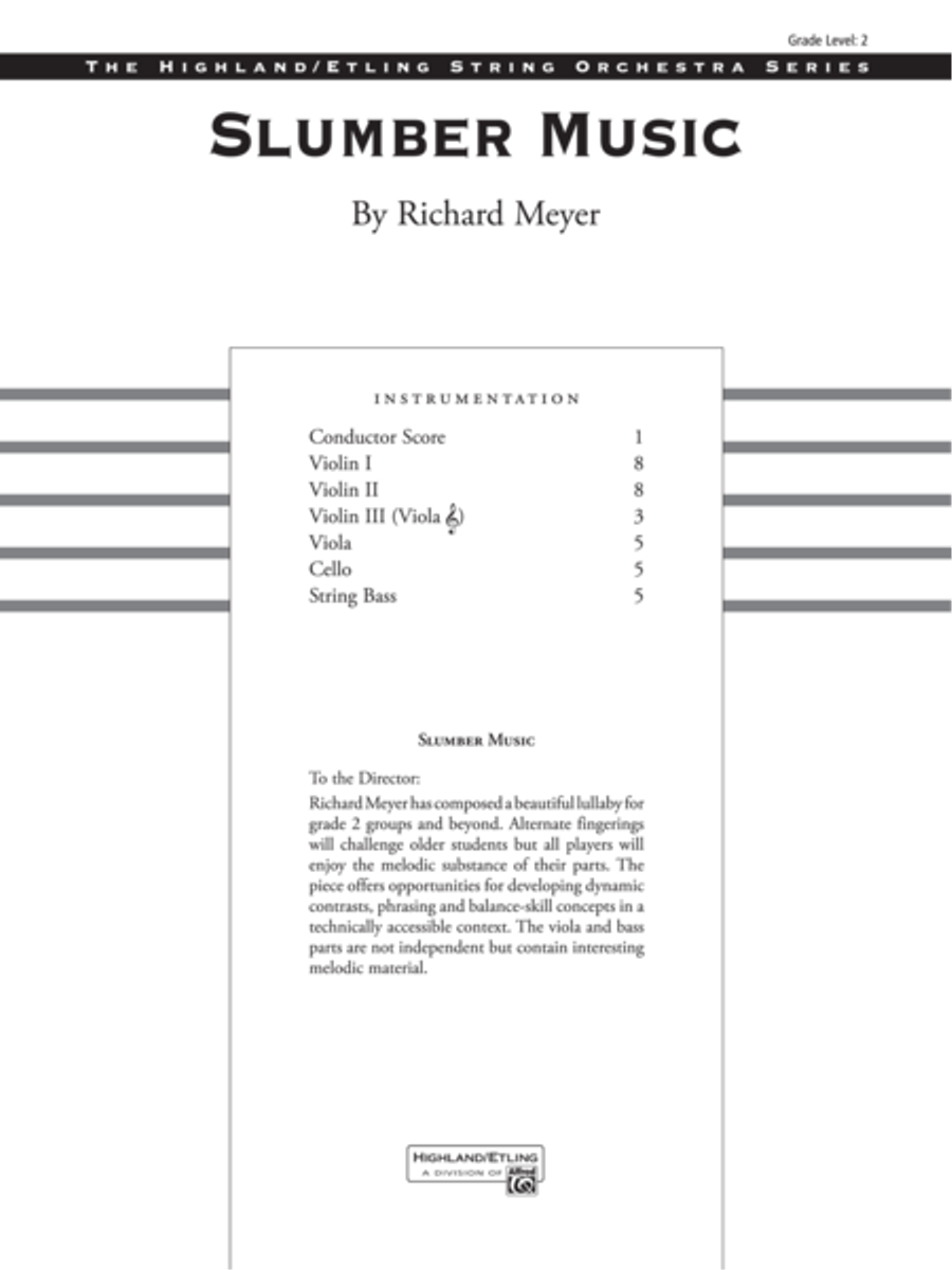Slumber Music Slumber Music String Orchestra scores gallery preview page 2