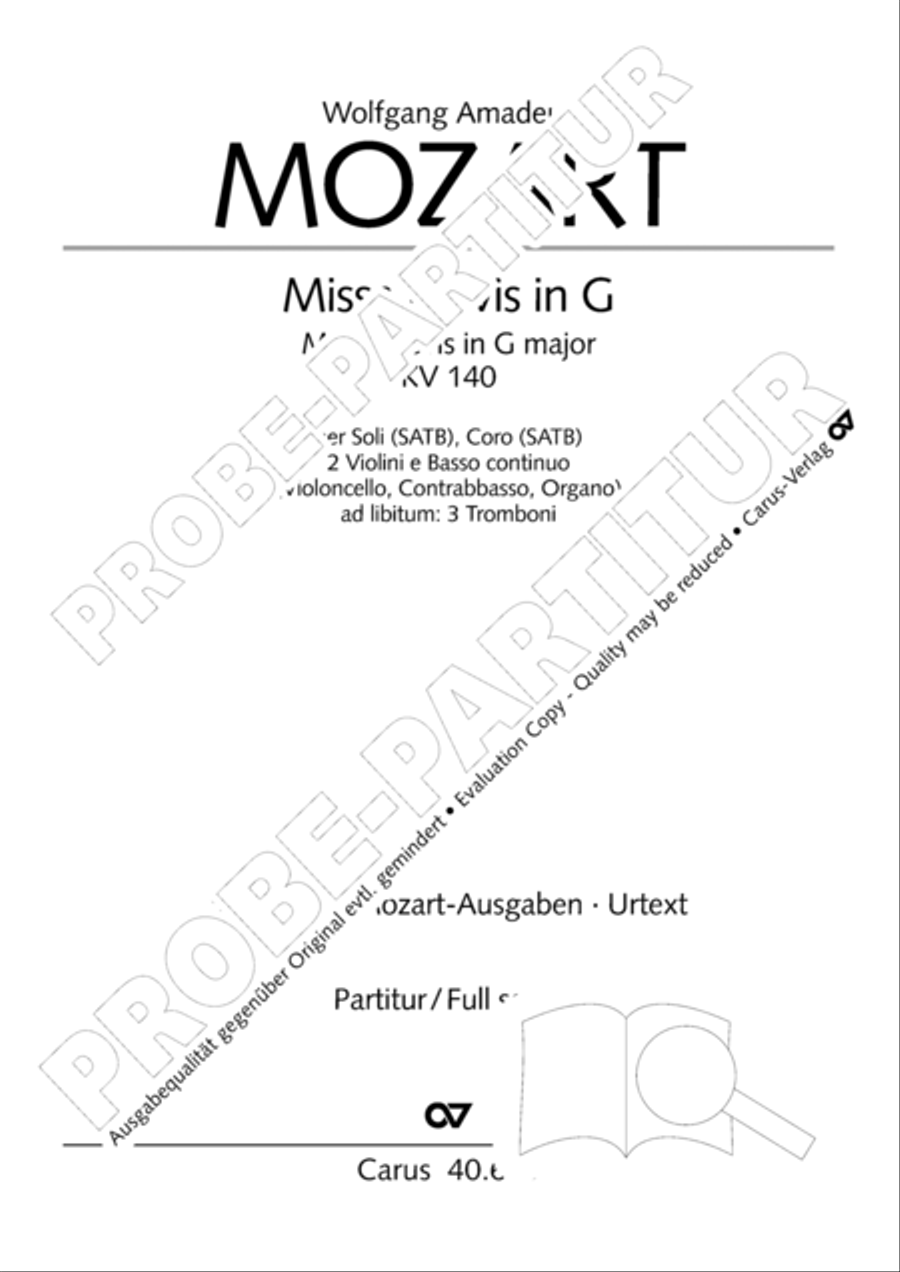 Missa brevis in G major Missa brevis in G major 4-Part scores gallery preview page 2