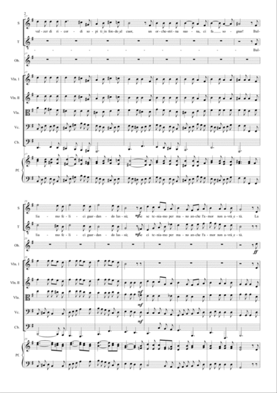 CANZONE D'AMORE - For Soprano, Tenor, Oboe, String Quintet and Piano Chamber Orchestra scores gallery preview page 2
