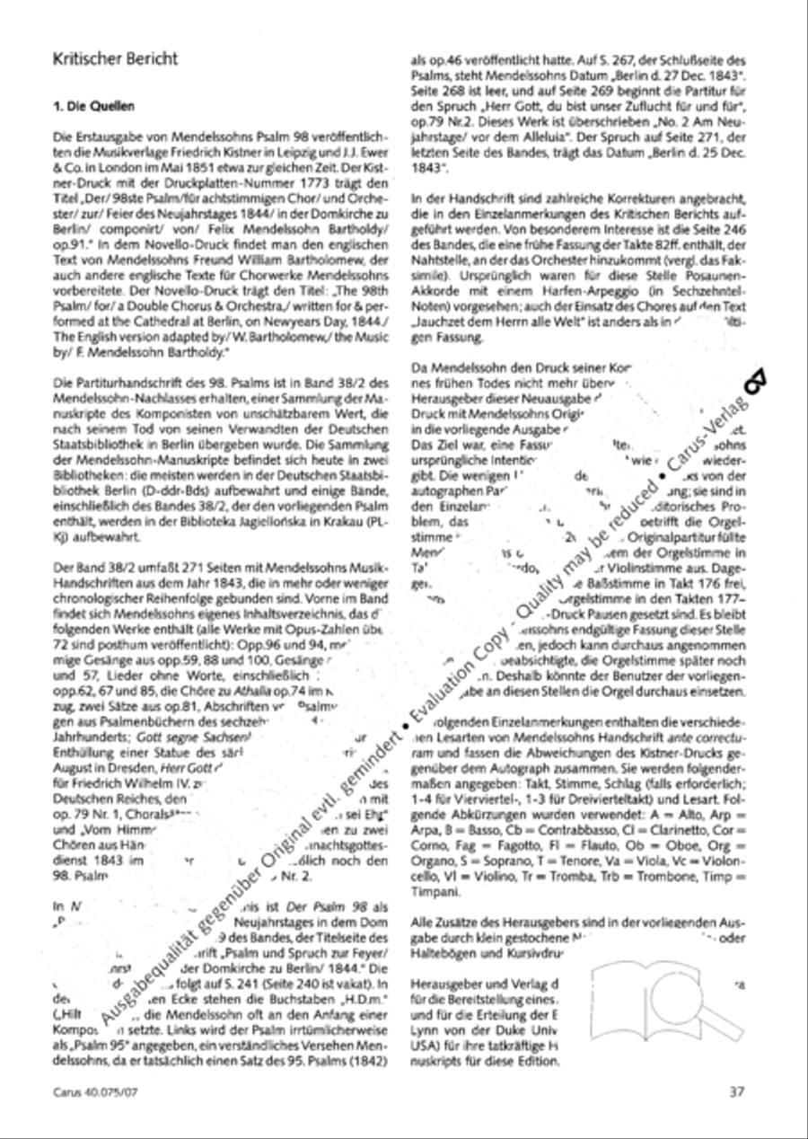 Psalm 98 (Der 98. Psalm) 4-Part scores gallery preview page 48