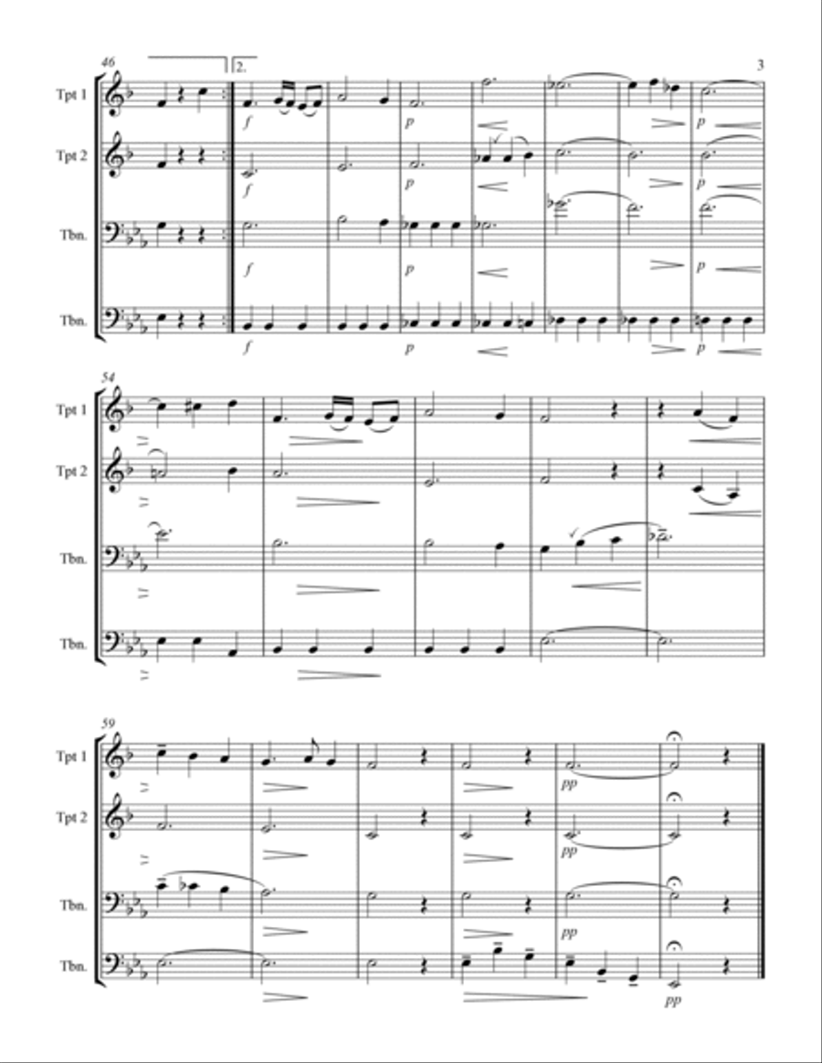 Schubert's Theme Schubert's Theme Brass Ensemble scores gallery preview page 3
