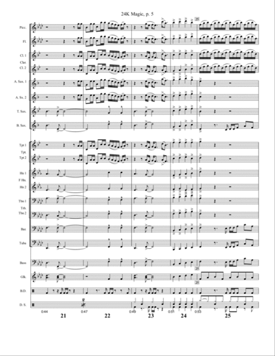 24k Magic Marching Band scores gallery preview page 5